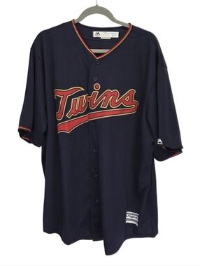 Minnesota Twins Majestic Coolbase Blank Blue Baseball Jersey USA Size 2XL